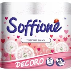 ZUM internetveikals: Tualetes papīrs Soffione Decoro pink 2slāņi 4ruļļi